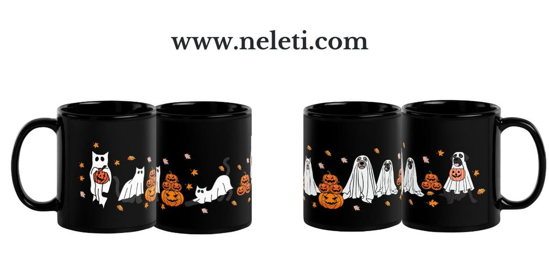 Sip in Spooky Style: Halloween Mugs with Dog and Cat Ghosts for Pet Lovers - neleti