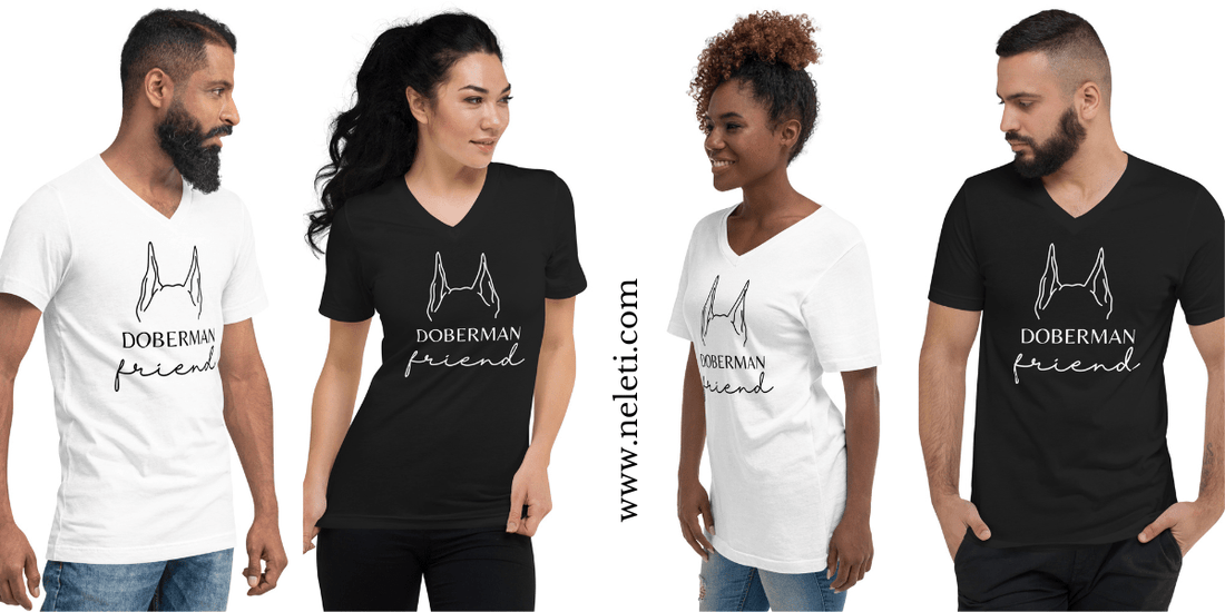 The Ultimate Dog Lover Fashion: V-Neck Shirts for Dog Moms and Dog Dads Featuring Personalized Dog Ears and Breed-Specific Slogans - neleti