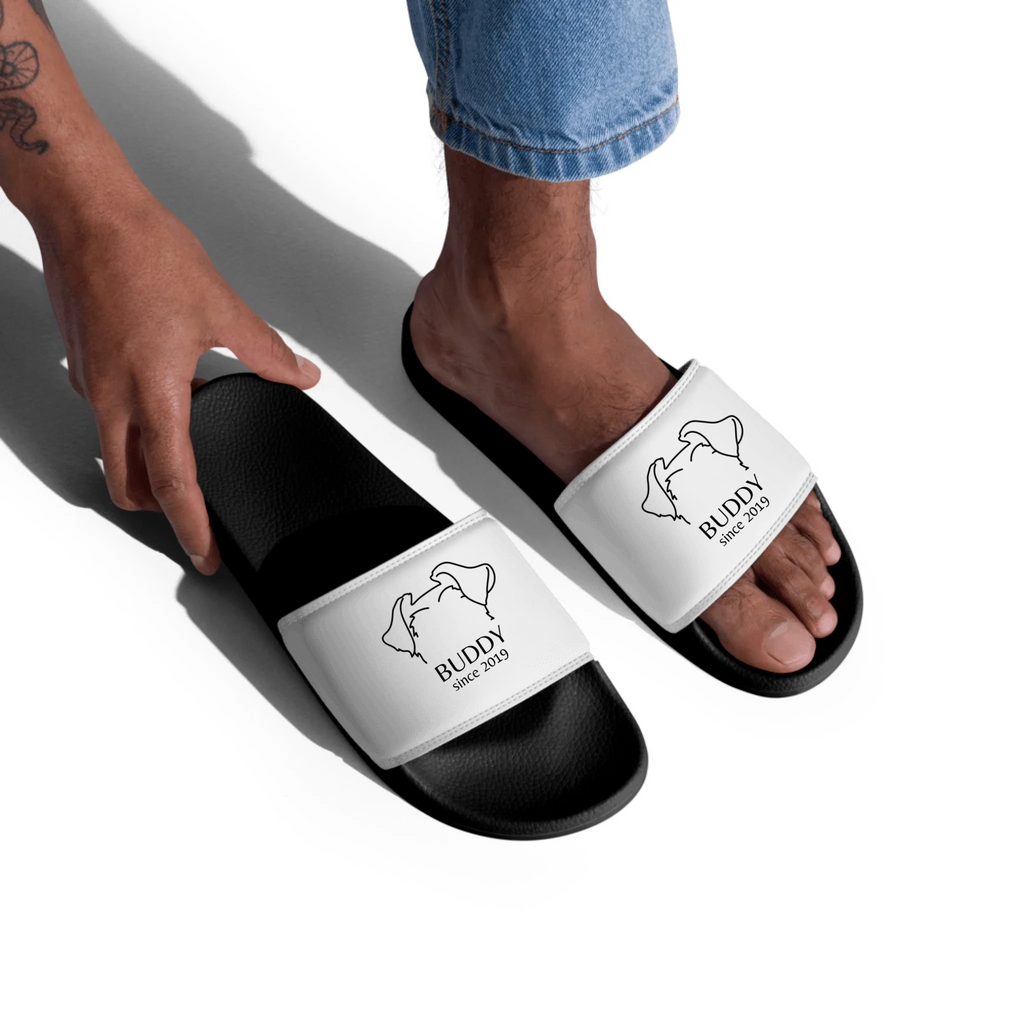 Custom Dog Ears Slides for Dog Dads - Personalized Name & Year Summer Sandals