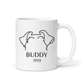 Custom Dog Ears Mug - Personalized Name & Year Coffee Cup for Dog Parents