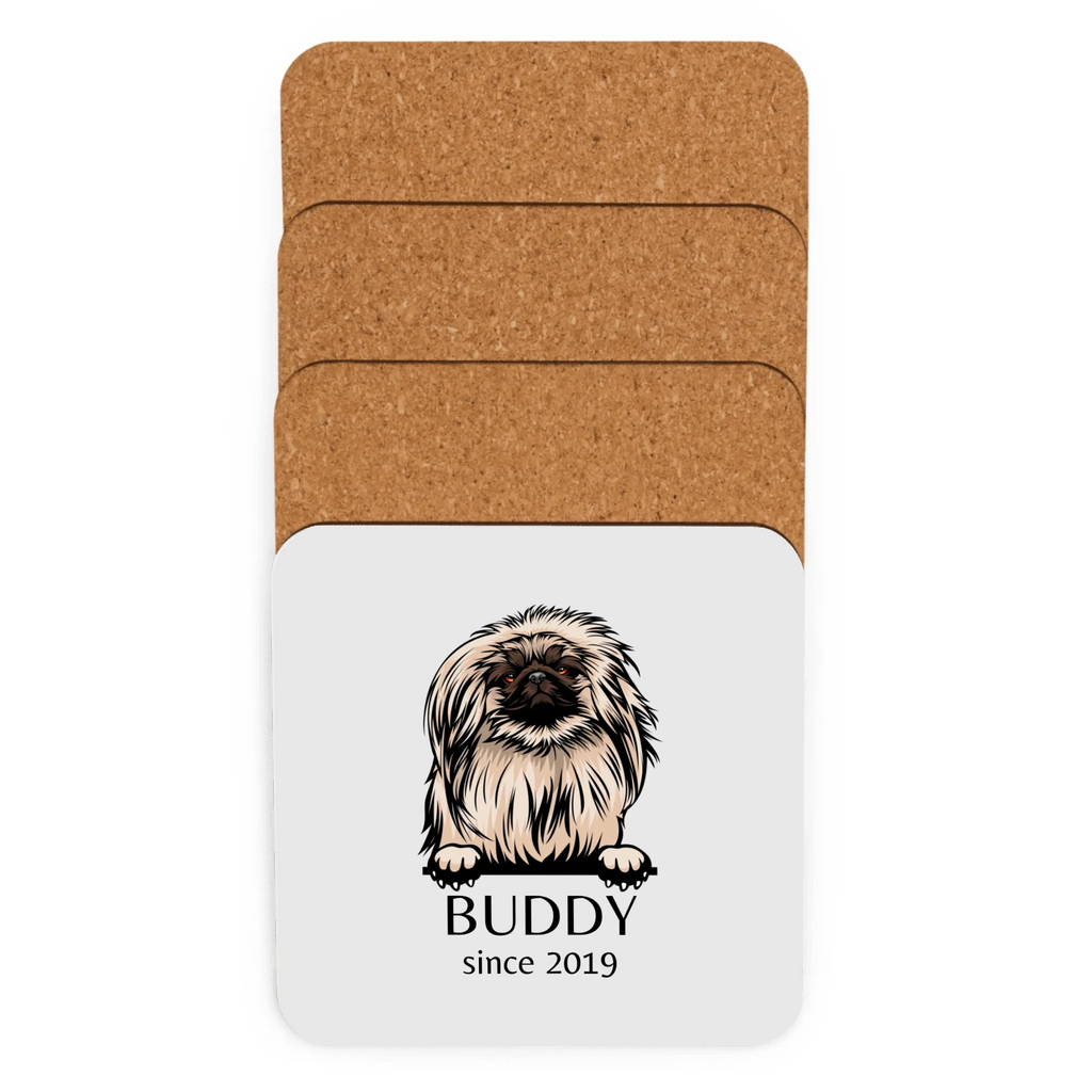 Custom Dog Breed Coasters - Personalized Name & Year - Gift for Dog Parents - 100+ Breeds