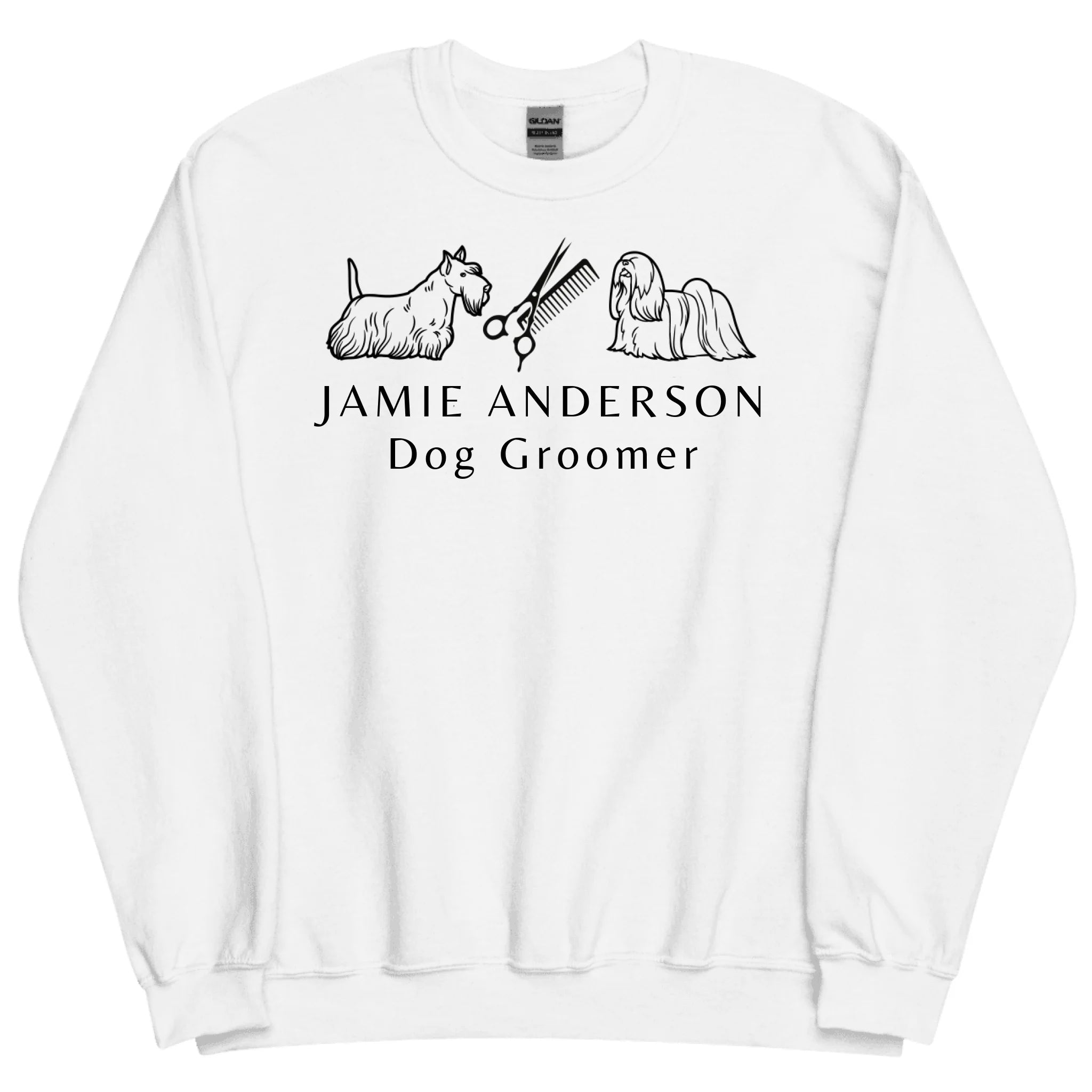 Personalized Dog Groomer Sweatshirt - Custom Name & Professional Title - Gift for Dog Groomers
