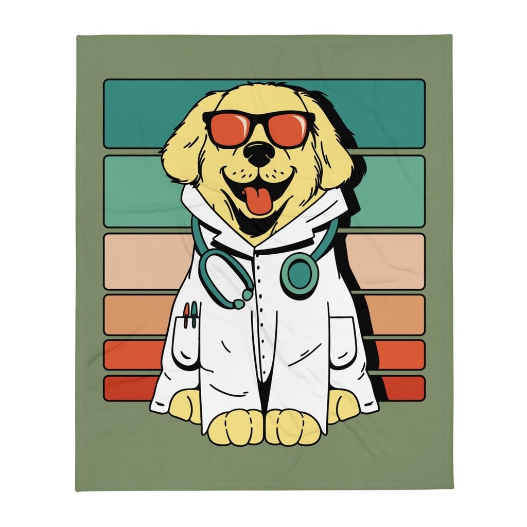 Camouflage Blanket with Doctor Dog - neleti