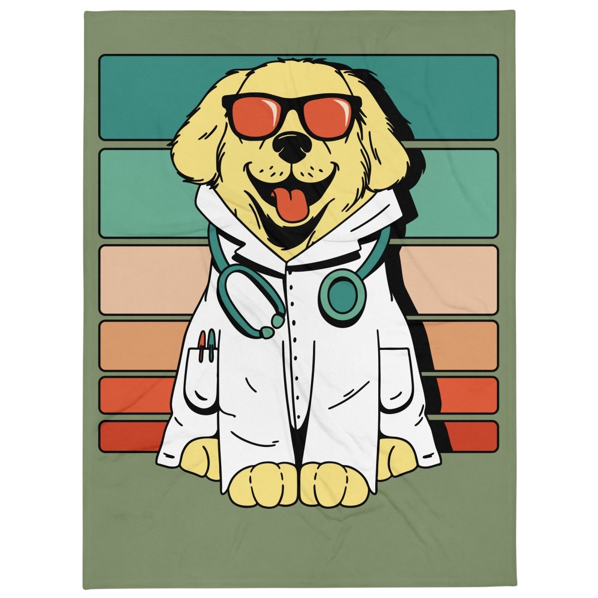 Camouflage Blanket with Doctor Dog - neleti