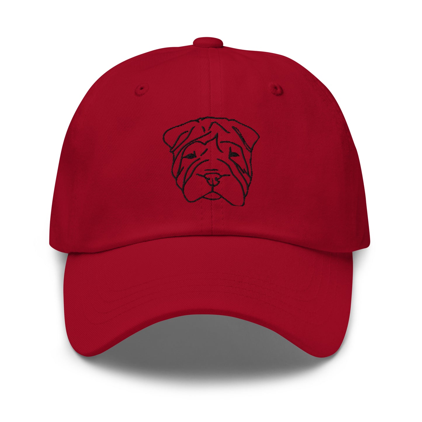 classic-dad-hat-cranberry-custom-dog-embroidery