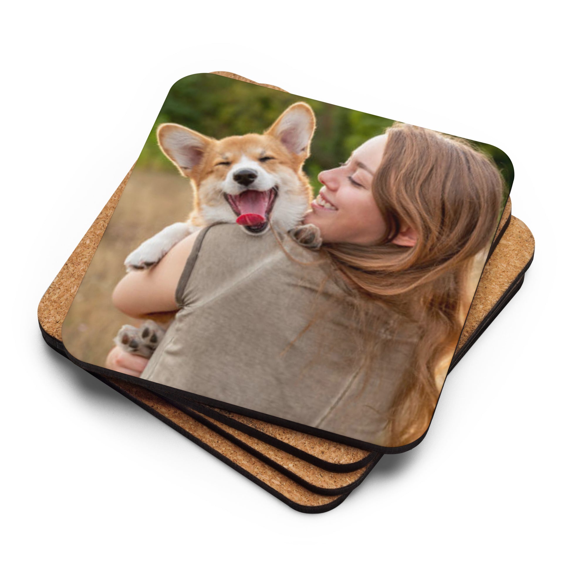 cork-coaster-with-custom-dog-and-owner-photo