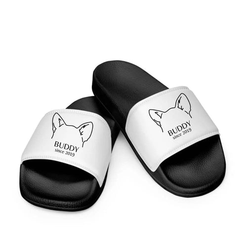 Custom Dog Ears Slides for Dog Moms - Personalized Name & Year Summer Sandals - neleti