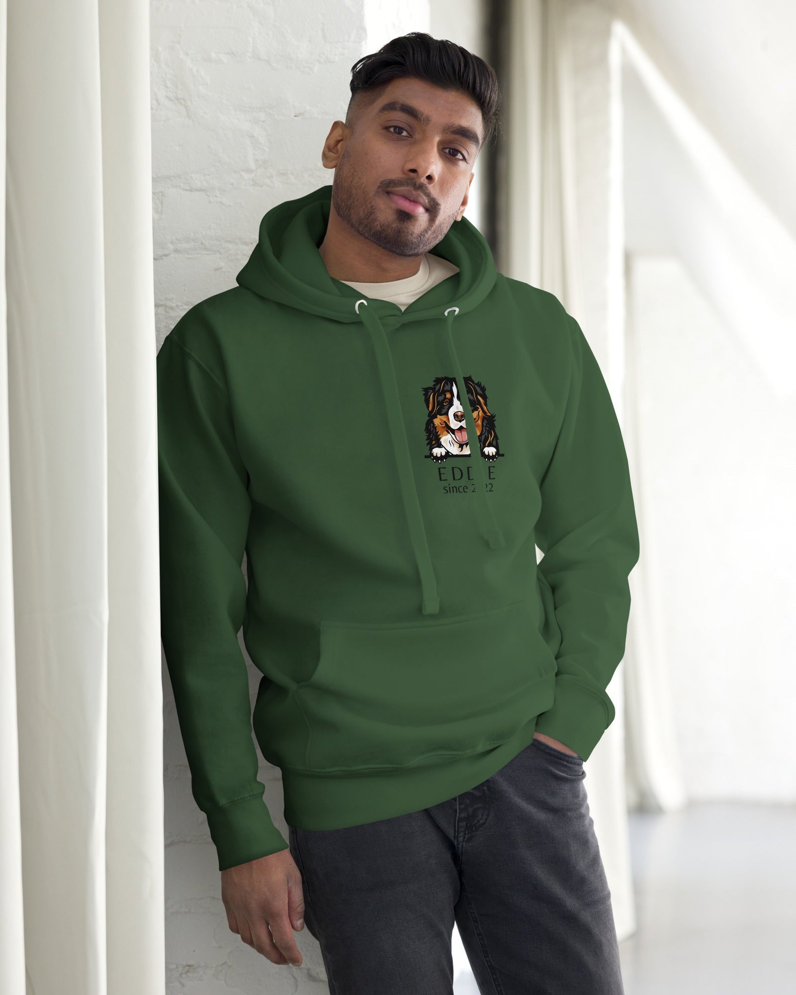 custom-forest-green-hoodie-for-dog-dads