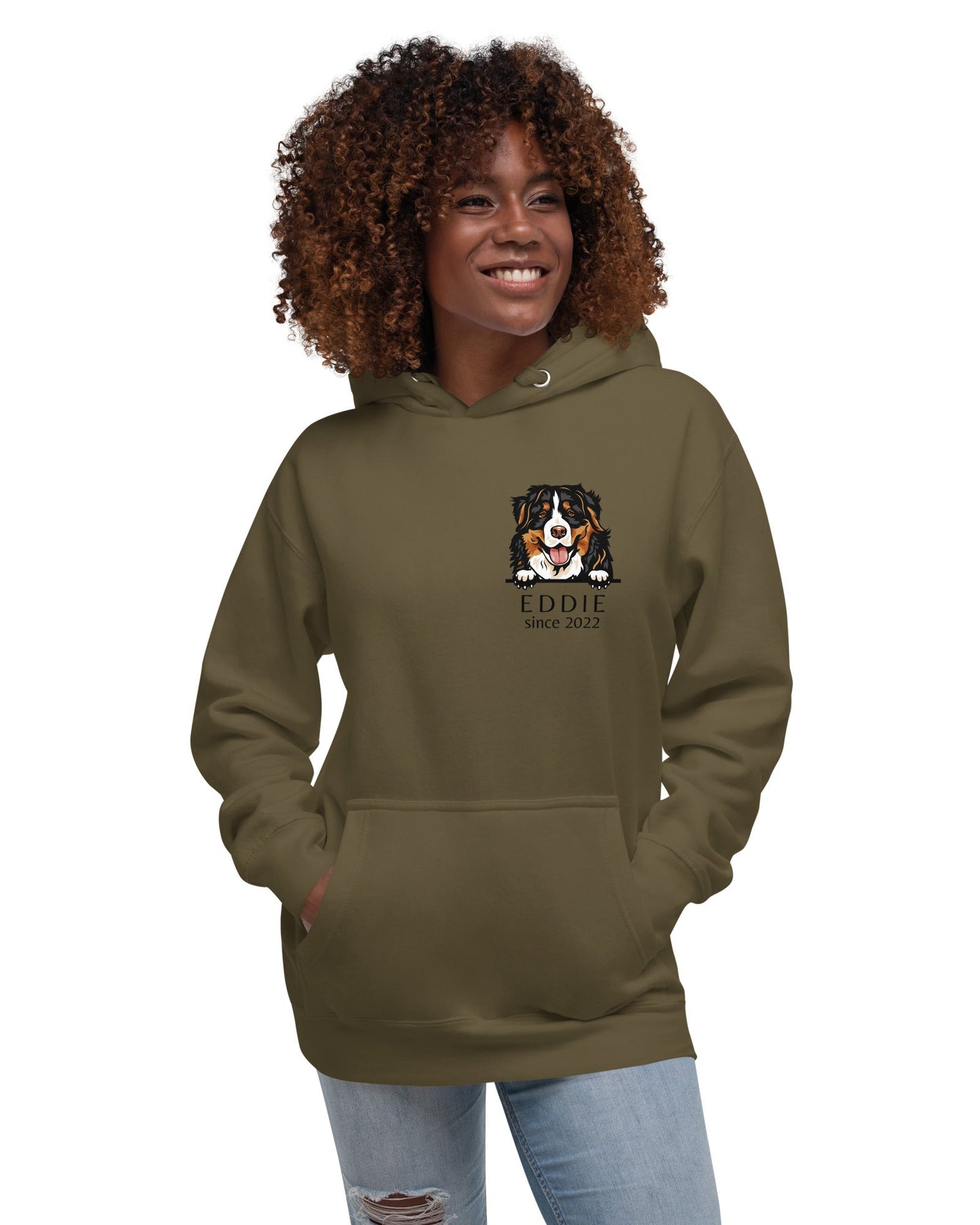 custom-military-green-hoodie-for-dog-moms