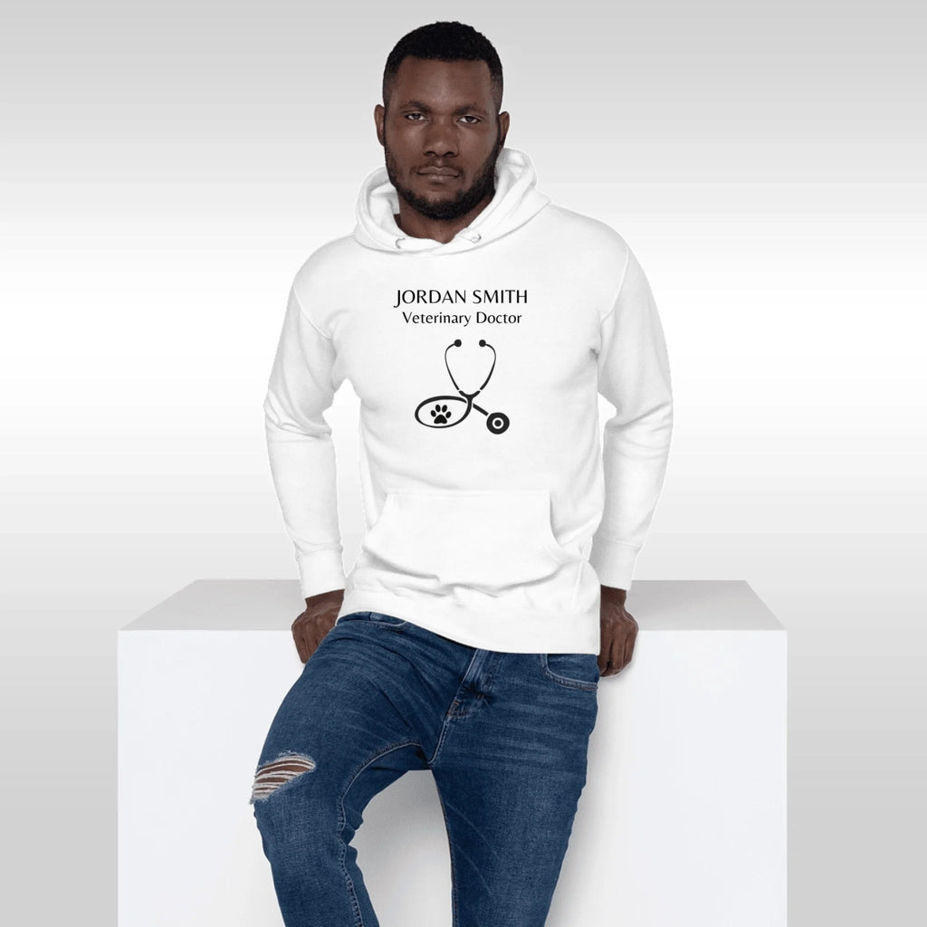 Custom Veterinarian Hoodie - Personalized Doctor Stethoscope Design - Gift for Vets - neleti