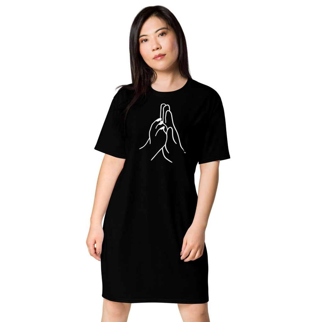 Dog Mom T-Shirt Dress - High Five Paw Print - neleti
