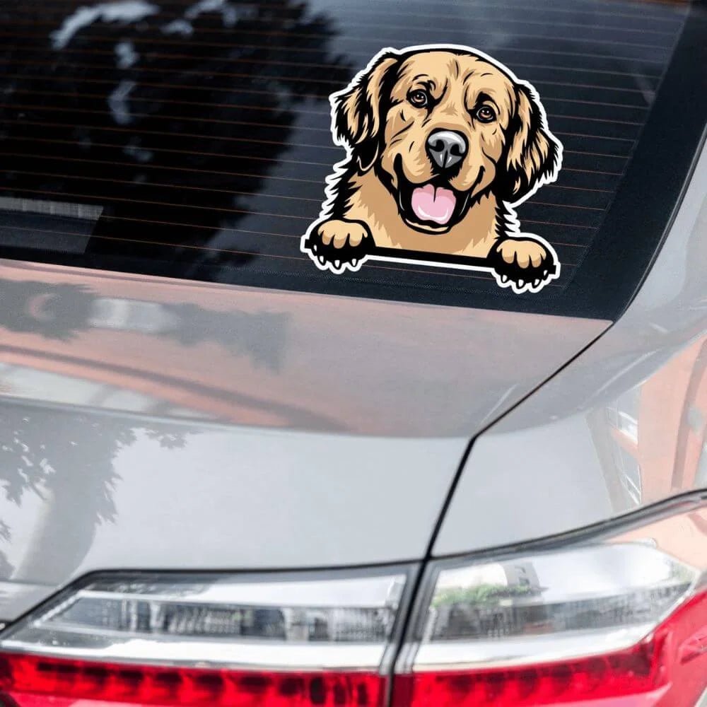 Golden Retriever Sticker - Premium Waterproof Kiss Cut Decal for Car, Laptop, Tumbler | Dog Mom Gift - neleti