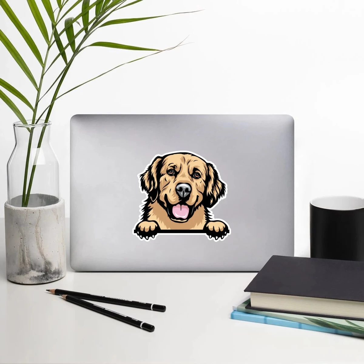 Golden Retriever Sticker - Premium Waterproof Kiss Cut Decal for Car, Laptop, Tumbler | Dog Mom Gift - neleti
