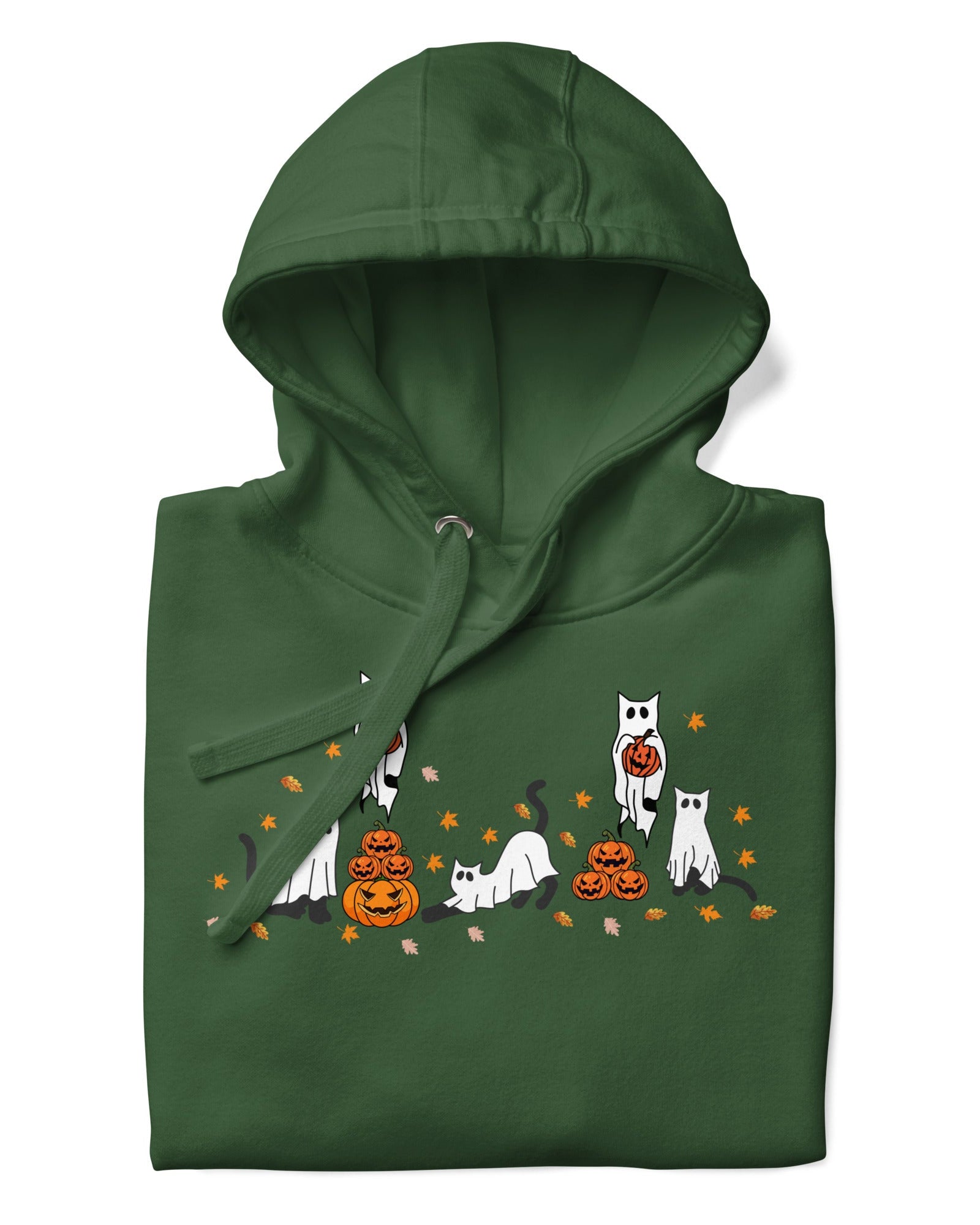 halloween-forest-green-hoodie-for-cat-lovers