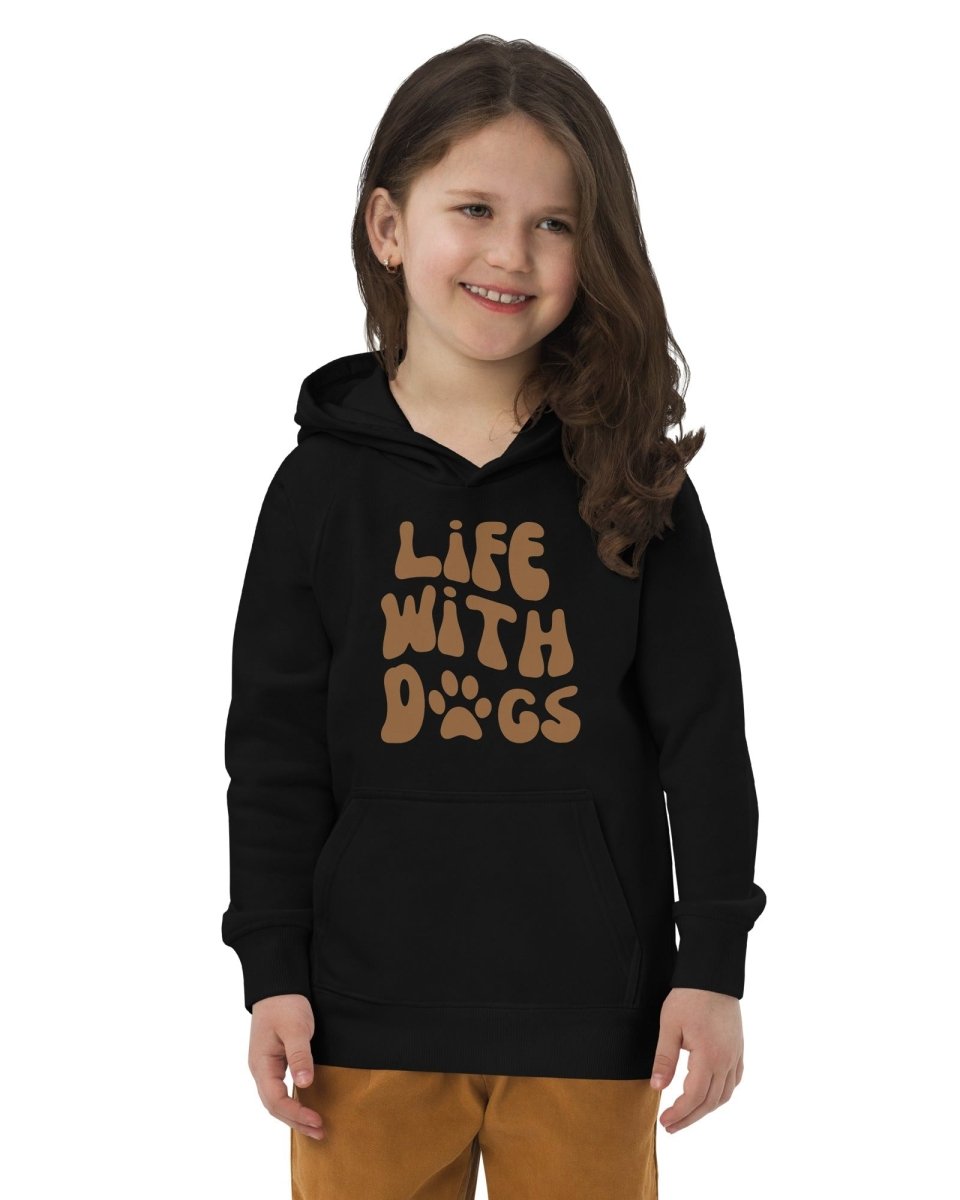 Kids Dog Lover Hoodie - 'LIFE WITH DOGS' Eco - Friendly Children's Sweatshirt - neleti
