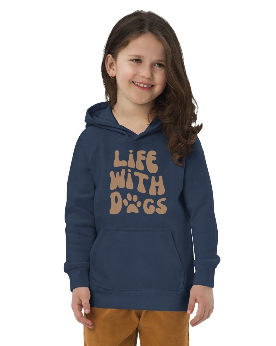 Kids Dog Lover Hoodie - 'LIFE WITH DOGS' Eco - Friendly Children's Sweatshirt - neleti