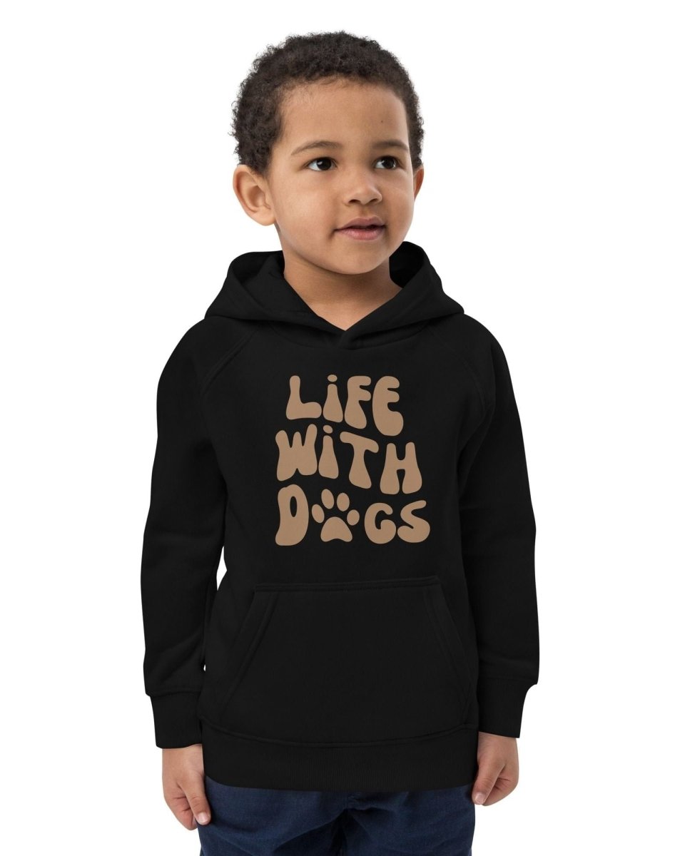 Kids Dog Lover Hoodie - 'LIFE WITH DOGS' Eco - Friendly Children's Sweatshirt - neleti