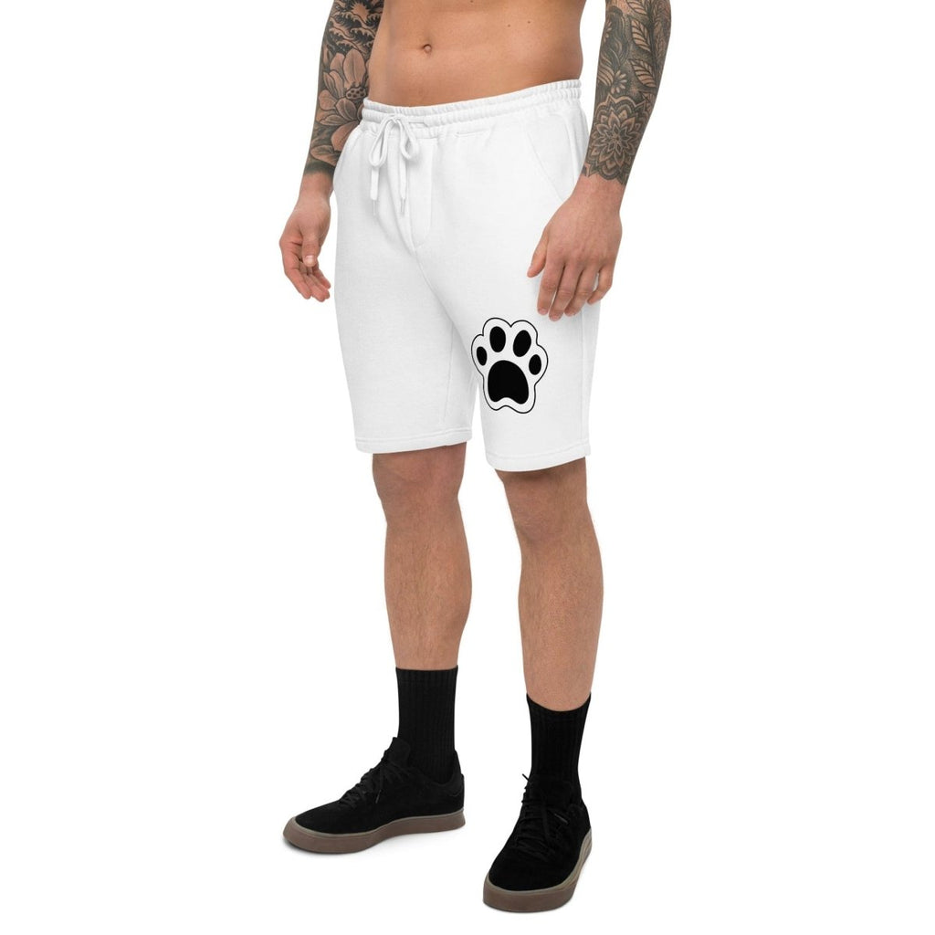 Men's Paw Print Fleece Shorts - Dog Dads - neleti