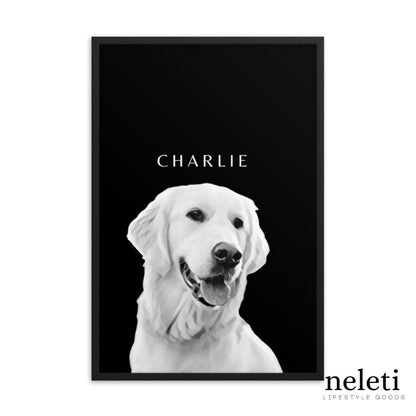 neleti pet portrait Black / 8x10in/20x25cm-no frame Personalized Pet Portrait