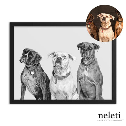 neleti pet portrait Whisper / 8x10in/20x25cm-no frame Personalized Pet Portrait